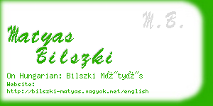 matyas bilszki business card